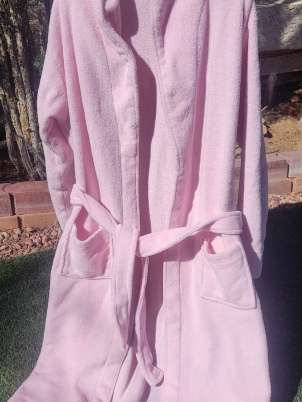 Pink Women's Plush Bathrobe with Belt Size M/L